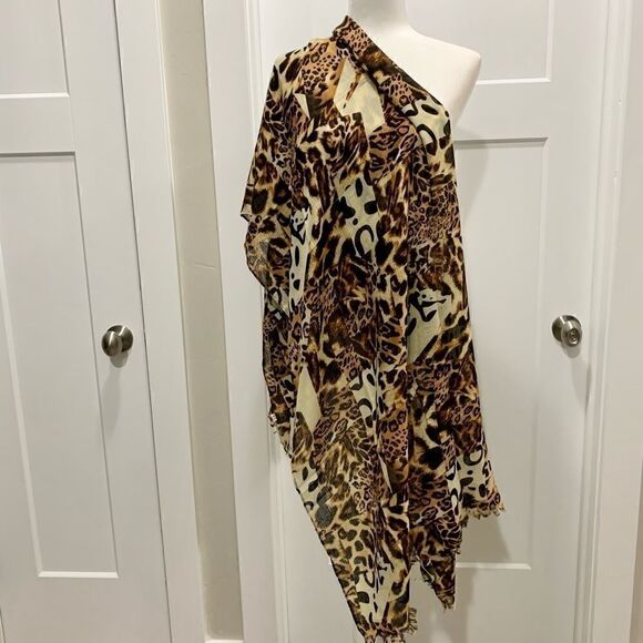 Fashion leopard print tasseled large size scarf - Picture 1 of 13